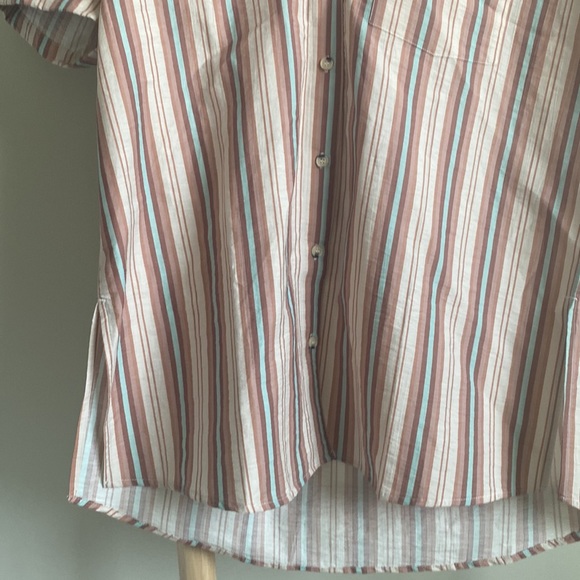 New Free People Oversized Short Sleeve Button Down Shirt Sz Small - Picture 5 of 8